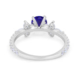 Art Deco Wedding Engagement Ring Marquise Round Cubic Zirconia 925 Sterling Silver