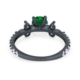 Art Deco Wedding Engagement Ring Marquise Round Cubic Zirconia 925 Sterling Silver
