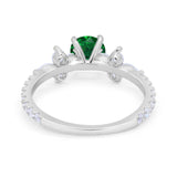 Art Deco Wedding Engagement Ring Marquise Round Cubic Zirconia 925 Sterling Silver