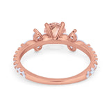 Art Deco Wedding Engagement Ring Marquise Round Cubic Zirconia 925 Sterling Silver