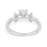 Art Deco Wedding Engagement Ring Marquise Round Cubic Zirconia 925 Sterling Silver