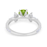 Art Deco Wedding Engagement Ring Marquise Round Cubic Zirconia 925 Sterling Silver