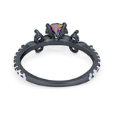 Art Deco Wedding Engagement Ring Marquise Round Cubic Zirconia 925 Sterling Silver