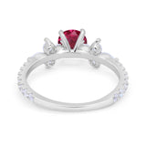 Art Deco Wedding Engagement Ring Marquise Round Cubic Zirconia 925 Sterling Silver