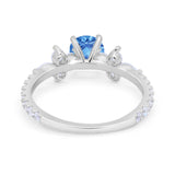Art Deco Wedding Engagement Ring Marquise Round Cubic Zirconia 925 Sterling Silver