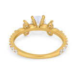 Art Deco Wedding Engagement Ring Marquise Round Cubic Zirconia 925 Sterling Silver