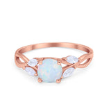 Art Deco Wedding Ring Marquise Simulated Cubic Zirconia 925 Sterling Silver