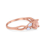 Art Deco Wedding Ring Marquise Simulated Cubic Zirconia 925 Sterling Silver