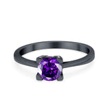 Art Deco Vintage Style Solitaire Wedding Ring Round Cubic Zirconia 925 Sterling Silver
