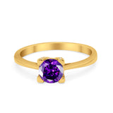 Art Deco Vintage Style Solitaire Wedding Ring Round Cubic Zirconia 925 Sterling Silver