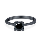 Art Deco Vintage Style Solitaire Wedding Ring Round Cubic Zirconia 925 Sterling Silver