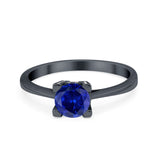 Art Deco Vintage Style Solitaire Wedding Ring Round Cubic Zirconia 925 Sterling Silver