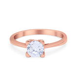 Art Deco Vintage Style Solitaire Wedding Ring Round Cubic Zirconia 925 Sterling Silver