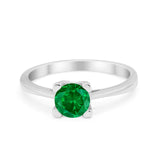 Art Deco Vintage Style Solitaire Wedding Ring Round Cubic Zirconia 925 Sterling Silver
