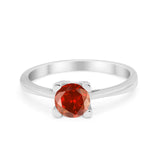 Art Deco Vintage Style Solitaire Wedding Ring Round Cubic Zirconia 925 Sterling Silver