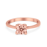 Art Deco Vintage Style Solitaire Wedding Ring Round Cubic Zirconia 925 Sterling Silver