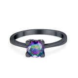 Art Deco Vintage Style Solitaire Wedding Ring Round Cubic Zirconia 925 Sterling Silver