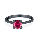 Art Deco Vintage Style Solitaire Wedding Ring Round Cubic Zirconia 925 Sterling Silver