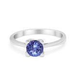 Art Deco Vintage Style Solitaire Wedding Ring Round Cubic Zirconia 925 Sterling Silver