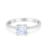 Art Deco Vintage Style Solitaire Wedding Ring Round Cubic Zirconia 925 Sterling Silver