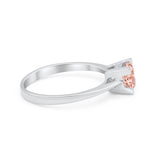 Art Deco Vintage Style Solitaire Wedding Ring Round Cubic Zirconia 925 Sterling Silver