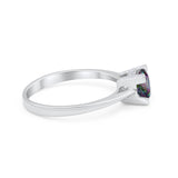 Art Deco Vintage Style Solitaire Wedding Ring Round Cubic Zirconia 925 Sterling Silver