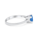 Art Deco Vintage Style Solitaire Wedding Ring Round Cubic Zirconia 925 Sterling Silver
