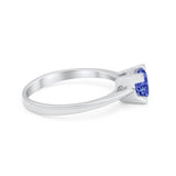 Art Deco Vintage Style Solitaire Wedding Ring Round Cubic Zirconia 925 Sterling Silver