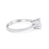 Art Deco Vintage Style Solitaire Wedding Ring Round Cubic Zirconia 925 Sterling Silver