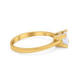 Art Deco Vintage Style Solitaire Wedding Ring Round Cubic Zirconia 925 Sterling Silver