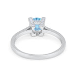 Art Deco Vintage Style Solitaire Wedding Ring Round Cubic Zirconia 925 Sterling Silver