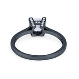 Art Deco Vintage Style Solitaire Wedding Ring Round Cubic Zirconia 925 Sterling Silver