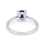 Art Deco Vintage Style Solitaire Wedding Ring Round Cubic Zirconia 925 Sterling Silver