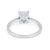 Art Deco Vintage Style Solitaire Wedding Ring Round Cubic Zirconia 925 Sterling Silver