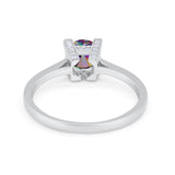 Art Deco Vintage Style Solitaire Wedding Ring Round Cubic Zirconia 925 Sterling Silver