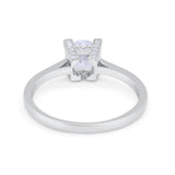 Art Deco Vintage Style Solitaire Wedding Ring Round Cubic Zirconia 925 Sterling Silver
