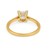 Art Deco Vintage Style Solitaire Wedding Ring Round Cubic Zirconia 925 Sterling Silver