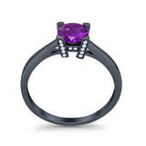 Art Deco Vintage Style Solitaire Wedding Ring Round Cubic Zirconia 925 Sterling Silver