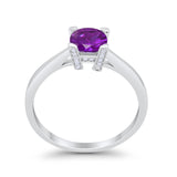 Art Deco Vintage Style Solitaire Wedding Ring Round Cubic Zirconia 925 Sterling Silver