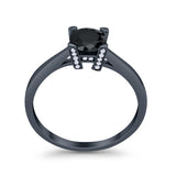 Art Deco Vintage Style Solitaire Wedding Ring Round Cubic Zirconia 925 Sterling Silver