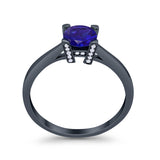 Art Deco Vintage Style Solitaire Wedding Ring Round Cubic Zirconia 925 Sterling Silver