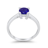 Art Deco Vintage Style Solitaire Wedding Ring Round Cubic Zirconia 925 Sterling Silver