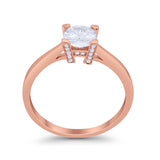 Art Deco Vintage Style Solitaire Wedding Ring Round Cubic Zirconia 925 Sterling Silver