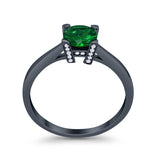 Art Deco Vintage Style Solitaire Wedding Ring Round Cubic Zirconia 925 Sterling Silver