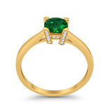Art Deco Vintage Style Solitaire Wedding Ring Round Cubic Zirconia 925 Sterling Silver