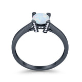 Art Deco Vintage Style Solitaire Wedding Ring Round Cubic Zirconia 925 Sterling Silver