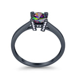 Art Deco Vintage Style Solitaire Wedding Ring Round Cubic Zirconia 925 Sterling Silver