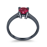 Art Deco Vintage Style Solitaire Wedding Ring Round Cubic Zirconia 925 Sterling Silver