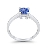 Art Deco Vintage Style Solitaire Wedding Ring Round Cubic Zirconia 925 Sterling Silver
