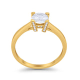 Art Deco Vintage Style Solitaire Wedding Ring Round Cubic Zirconia 925 Sterling Silver